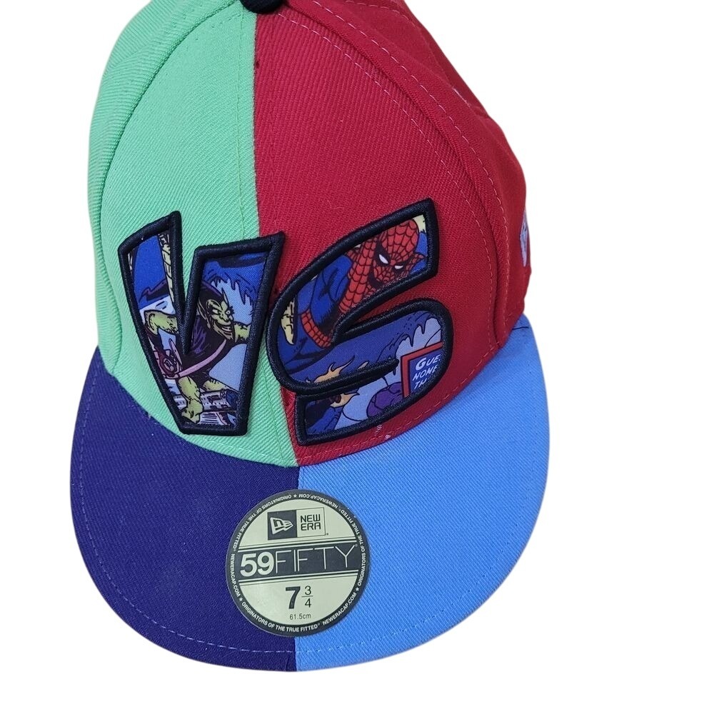 New Era Marvel Comics‎ Spiderman vs Green Goblin Fitted Hat 7 3/4 FLAW